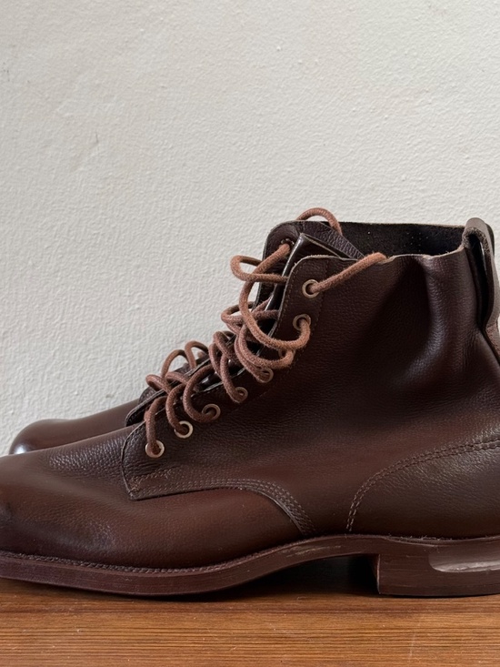 1941 Swedish Army Military Boots Edlings Brown Leather WWII Vintage Size 45